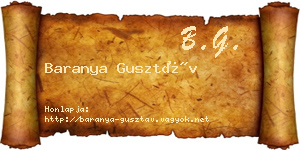 Baranya Gusztáv névjegykártya